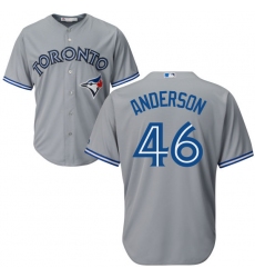 Men's Majestic Toronto Blue Jays #46 Brett Anderson Replica Grey Road MLB Jersey