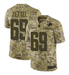 Youth Nike Detroit Lions #69 Anthony Zettel Limited Camo 2018 Salute to Service NFL Jersey