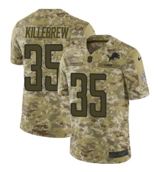 Youth Nike Detroit Lions #35 Miles Killebrew Limited Camo 2018 Salute to Service NFL Jersey
