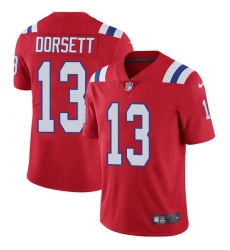 Men's Nike New England Patriots #13 Phillip Dorsett Red Alternate Vapor Untouchable Limited Player NFL Jersey