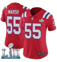 Women's Nike New England Patriots #55 Cassius Marsh Red Alternate Vapor Untouchable Limited Player Super Bowl LII NFL Jersey