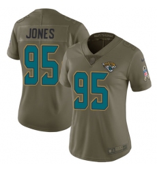 Women's Nike Jacksonville Jaguars #95 Abry Jones Limited Olive 2017 Salute to Service NFL Jersey