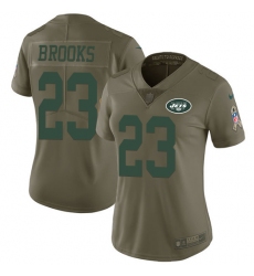 Women's Nike New York Jets #23 Terrence Brooks Limited Olive 2017 Salute to Service NFL Jersey