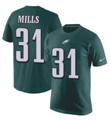 Nike Philadelphia Eagles #31 Jalen Mills Green Rush Pride Name & Number T-Shirt