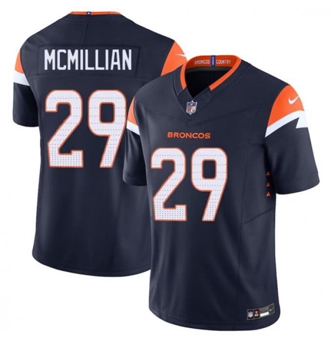 Men's Denver Broncos #29 Ja'Quan McMillan Navy F.U.S.E. Vapor Limited Football Stitched Jersey