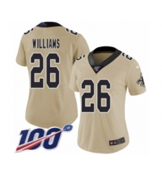Women's New Orleans Saints #26 P.J. Williams Limited Gold Inverted Legend 100th Season Football Jersey