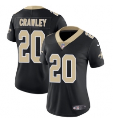 Women's Nike New Orleans Saints #20 Ken Crawley Black Team Color Vapor Untouchable Limited Player NFL Jersey