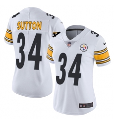 Women's Nike Pittsburgh Steelers #34 Cameron Sutton White Vapor Untouchable Limited Player NFL Jersey