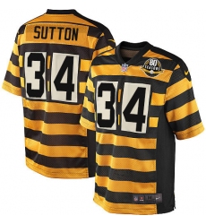 Youth Nike Pittsburgh Steelers #34 Cameron Sutton Limited Yellow/Black Alternate 80TH Anniversary Throwback NFL Jersey