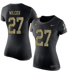Women's Nike Pittsburgh Steelers #27 J.J. Wilcox Black Camo Salute to Service T-Shirt
