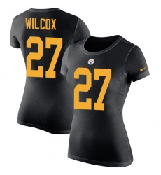 Women's Nike Pittsburgh Steelers #27 J.J. Wilcox Black Rush Pride Name & Number T-Shirt
