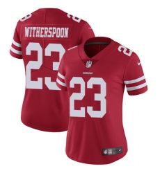 Women's Nike San Francisco 49ers #23 Ahkello Witherspoon Red Team Color Vapor Untouchable Limited Player NFL Jersey