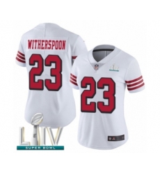 Women's San Francisco 49ers #23 Ahkello Witherspoon Limited White Rush Vapor Untouchable Super Bowl LIV Bound Football Jersey