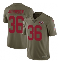 Men's Nike San Francisco 49ers #36 Dontae Johnson Limited Olive 2017 Salute to Service NFL Jersey
