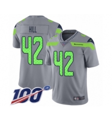 Youth Seattle Seahawks #42 Delano Hill Limited Silver Inverted Legend 100th Season Football Jersey