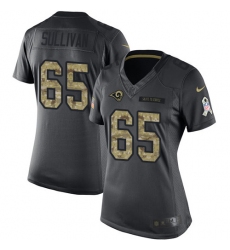 Women's Nike Los Angeles Rams #65 John Sullivan Limited Black 2016 Salute to Service NFL Jersey