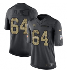 Men's Nike Tennessee Titans #64 Josh Kline Limited Black 2016 Salute to Service NFL Jersey