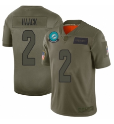 Men's Miami Dolphins #2 Matt Haack Limited Camo 2019 Salute to Service Football Jersey
