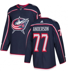 Men's Adidas Columbus Blue Jackets #77 Josh Anderson Authentic Navy Blue Home NHL Jersey