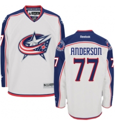 Women's Reebok Columbus Blue Jackets #77 Josh Anderson Authentic White Away NHL Jersey