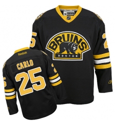 Youth Reebok Boston Bruins #25 Brandon Carlo Authentic Black Third NHL Jersey