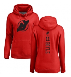 NHL Women's Adidas New Jersey Devils #11 Brian Boyle Red One Color Backer Pullover Hoodie