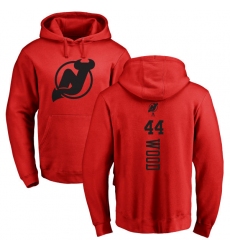 NHL Adidas New Jersey Devils #44 Miles Wood Red One Color Backer Pullover Hoodie