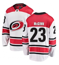 Youth Carolina Hurricanes #23 Brock McGinn Fanatics Branded White Away Breakaway NHL Jersey