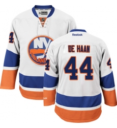 Youth Reebok New York Islanders #44 Calvin de Haan Authentic White Away NHL Jersey