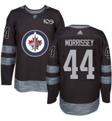 Men's Adidas Winnipeg Jets #44 Josh Morrissey Premier Black 1917-2017 100th Anniversary NHL Jersey