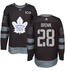 Men's Adidas Toronto Maple Leafs #28 Connor Brown Authentic Black 1917-2017 100th Anniversary NHL Jersey