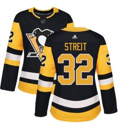 Women's Adidas Pittsburgh Penguins #22 Matt Hunwick Authentic Black Home NHL Jersey