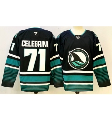 Men's San Jose Sharks #71 Macklin Celebrini Black 2024-25 Alternate Stitched Hockey Jersey