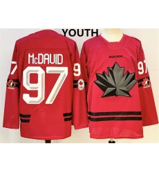 Youth Canada Hockey #97 Connor Mcdavid red stitched jersey
