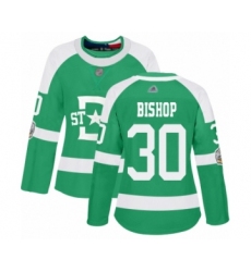 Women's Dallas Stars #30 Ben Bishop Authentic Green 2020 Winter Classic Hockey Jersey