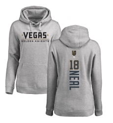 NHL Women's Adidas Vegas Golden Knights #18 James Neal Gray Backer Pullover Hoodie