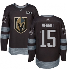 Men's Adidas Vegas Golden Knights #15 Jon Merrill Authentic Black 1917-2017 100th Anniversary NHL Jersey