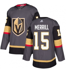 Men's Adidas Vegas Golden Knights #15 Jon Merrill Premier Gray Home NHL Jersey