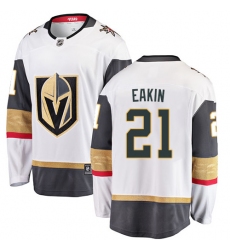 Youth Vegas Golden Knights #21 Cody Eakin Authentic White Away Fanatics Branded Breakaway NHL Jersey