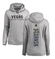 NHL Women's Adidas Vegas Golden Knights #35 Oscar Dansk Gray Backer Pullover Hoodie