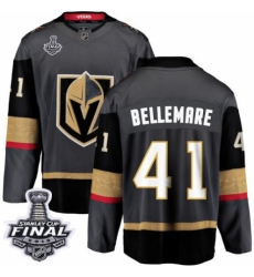 Youth Vegas Golden Knights #41 Pierre-Edouard Bellemare Authentic Black Home Fanatics Branded Breakaway 2018 Stanley Cup Final NHL Jersey