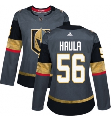 Women's Adidas Vegas Golden Knights #56 Erik Haula Authentic Gray Home NHL Jersey