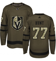 Youth Adidas Vegas Golden Knights #77 Brad Hunt Authentic Green Salute to Service NHL Jersey
