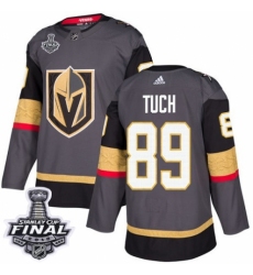 Men's Adidas Vegas Golden Knights #89 Alex Tuch Authentic Gray Home 2018 Stanley Cup Final NHL Jersey