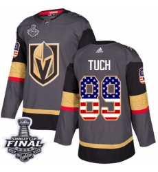 Youth Adidas Vegas Golden Knights #89 Alex Tuch Authentic Gray USA Flag Fashion 2018 Stanley Cup Final NHL Jersey