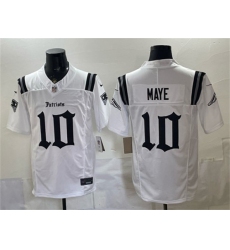 Men's New England Patriots #10 Drake Maye White F.U.S.E. Gothic Revolution Edition Football Stitched Jersey