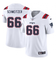 Men's New England Patriots #66 Wes Schweitzer White 2025 Vapor Limited Football Stitched Jersey