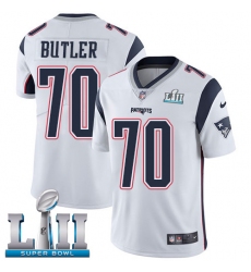 Youth Nike New England Patriots #70 Adam Butler White Vapor Untouchable Limited Player Super Bowl LII NFL Jersey