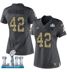 Women's Nike Philadelphia Eagles #42 Chris Maragos Limited Black 2016 Salute to Service Super Bowl LII NFL Jersey