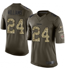 Men's Nike San Francisco 49ers #24 K'Waun Williams Elite Green Salute to Service NFL Jersey